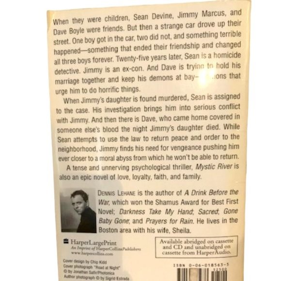 Mystic River Dennis Lehane Large Print - Picture 3 of 4